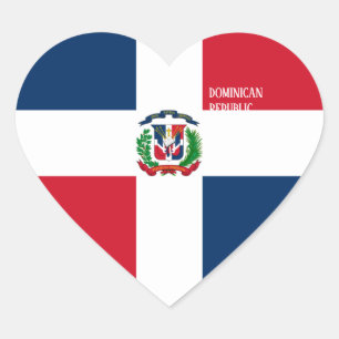 Dominican Republic Flag Splendid Patriotic Heart Sticker