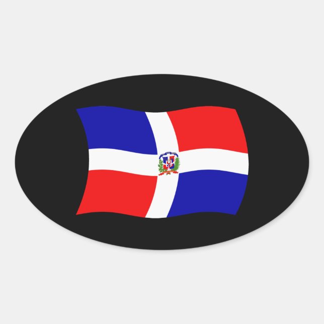 Dominican Republic Flag Sticker (Front)