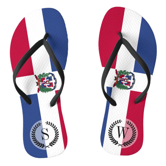 Dominican Republic Flag Thongs (Footbed)