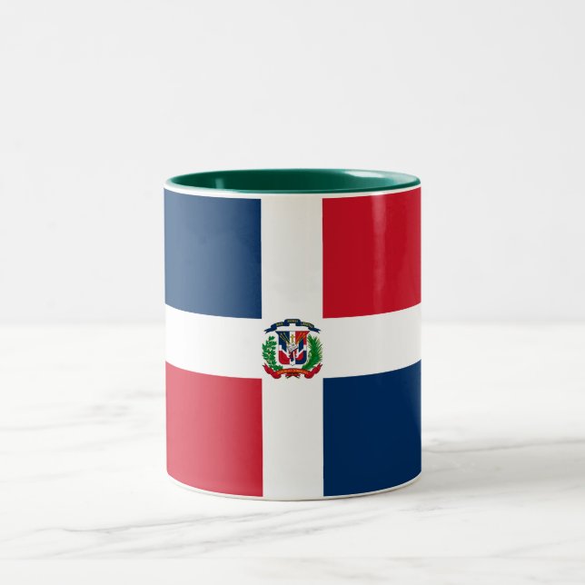 Dominican Republic Flag Two-Tone Coffee Mug (Center)