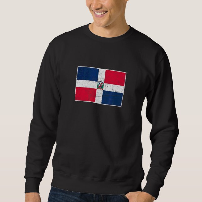 Dominican Republic Flag With Vintage National Colo Sweatshirt (Front)