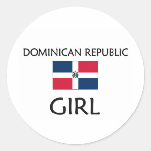DOMINICAN REPUBLIC GIRL CLASSIC ROUND STICKER