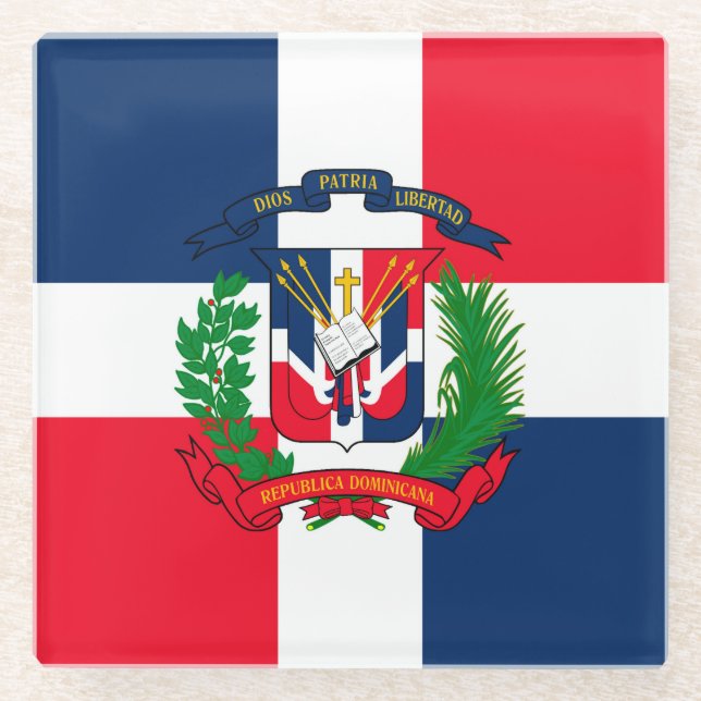 Dominican Republic Glass Coaster (Front)