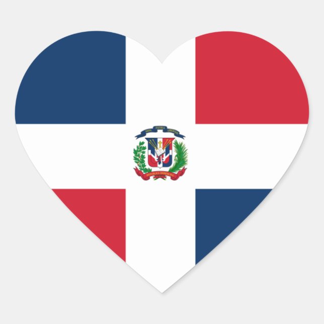Dominican Republic Heart Flag Heart Sticker (Front)