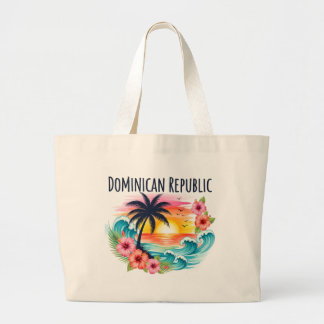 Dominican Republic Heavy-Duty Large Tote Bag
