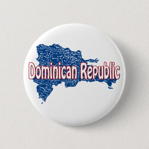 Dominican Republic map 6 Cm Round Badge