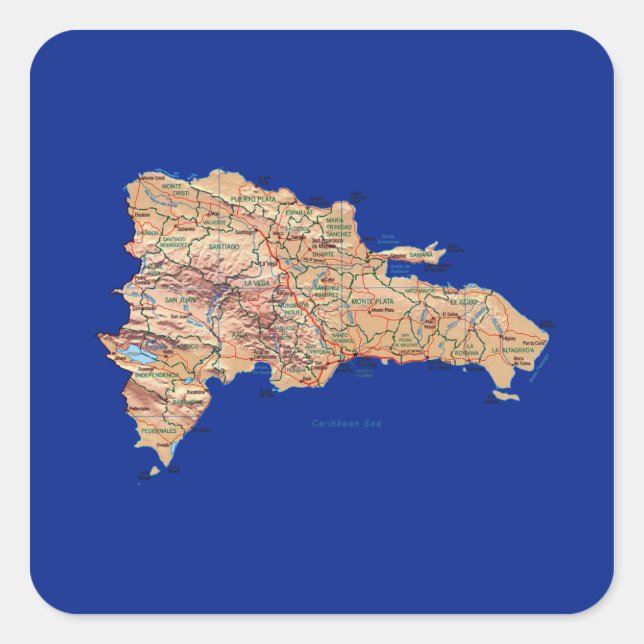 Dominican Republic Map Sticker (Front)