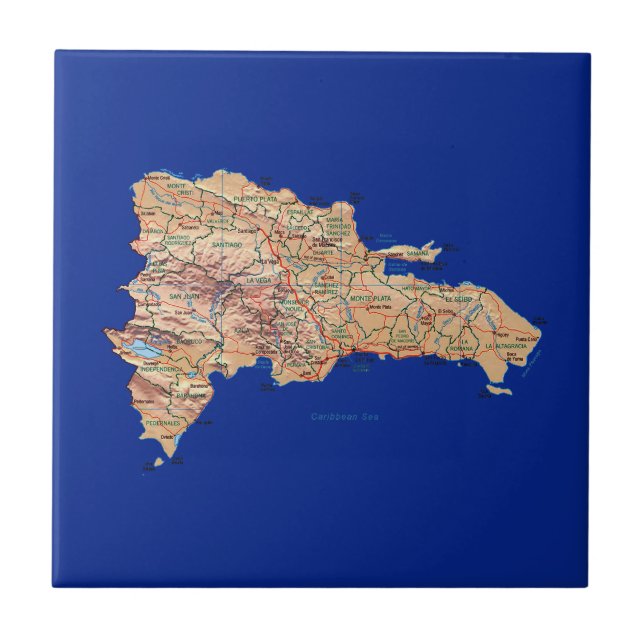 Dominican Republic Map Tile (Front)