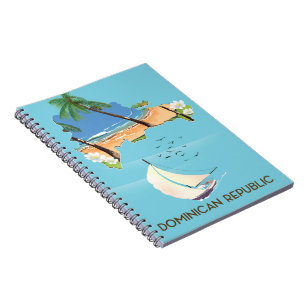 Dominican Republic map Yacht travel poster Notebook