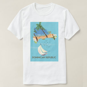 Dominican Republic map Yacht travel poster T-Shirt