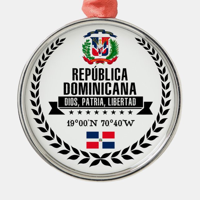 Dominican Republic Metal Tree Decoration (Front)