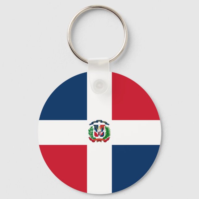 Dominican Republic National World Flag Key Ring (Front)