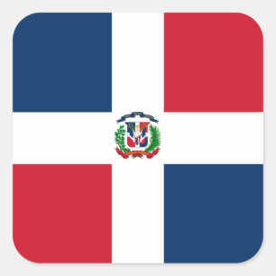 Dominican Republic National World Flag Square Sticker
