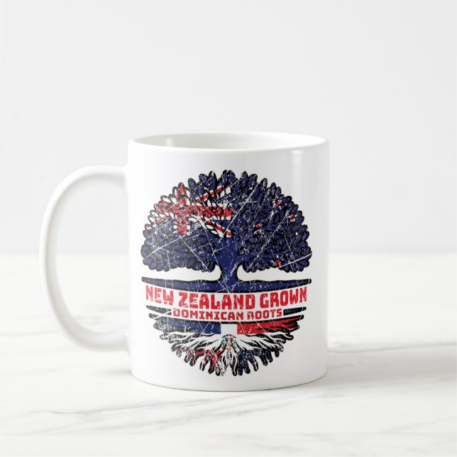 Dominican Republic New Zealander New Zealand Tree Coffee Mug (Left)
