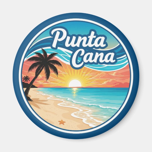 Dominican Republic Punta Cana Beach Travel Magnet (Front)