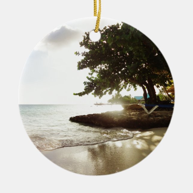 Dominican Republic Punta Canta Beach Ceramic Ornament (Front)