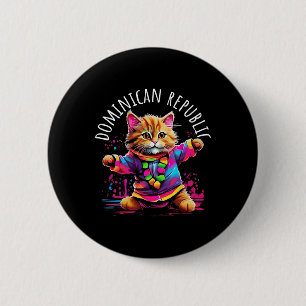 Dominican Republic Quirky Funny Colourful Dancing 6 Cm Round Badge
