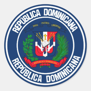Dominican Republic Round Emblem Classic Round Sticker