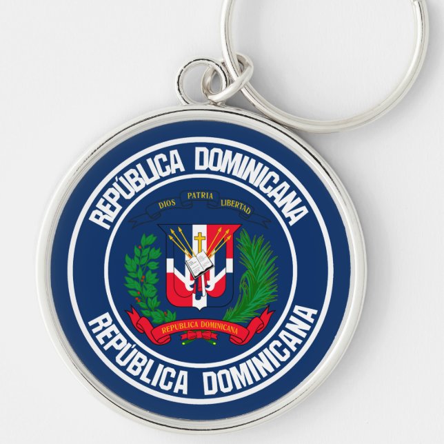 Dominican Republic Round Emblem Key Ring (Front)
