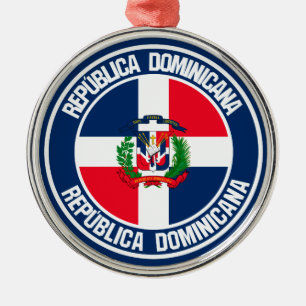 Dominican Republic Round Emblem Metal Ornament