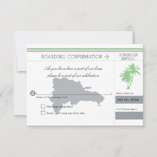 Dominican Republic RSVP Palm Tree Card