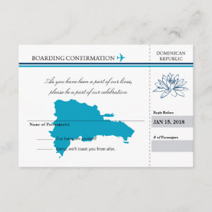 Dominican Republic RSVP Palm Tree Invitation
