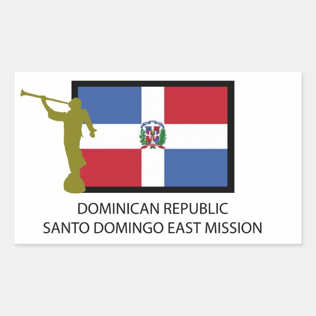 DOMINICAN REPUBLIC SANTO DOMINGO EAST MISSION LDS RECTANGULAR STICKER (Front)