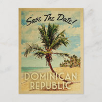 Dominican Republic Save The Date Beach Palm Tree
