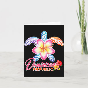 Dominican Republic Sea Turtle Plumeria Summer Card