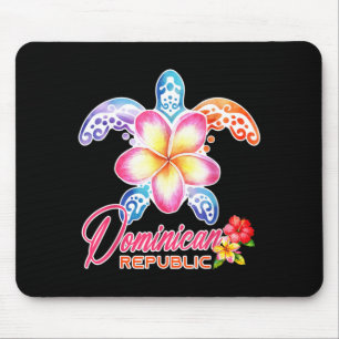 Dominican Republic Sea Turtle Plumeria Summer Mouse Pad