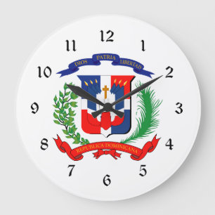Dominican Republic - Seal - Flag - Symbol Large Clock