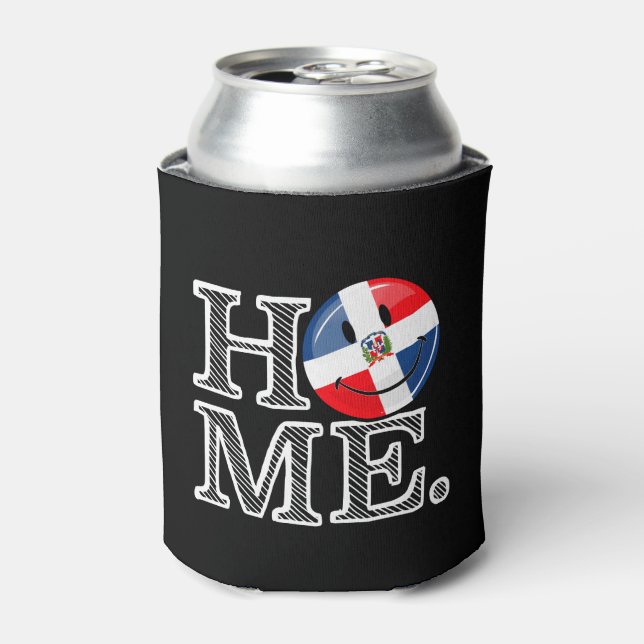 Dominican Republic Smiling Flag Housewarming Can Cooler (Can Front)