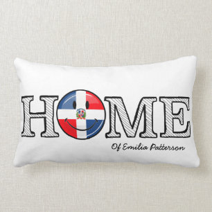 Dominican Republic Smiling Flag Housewarming Lumbar Cushion