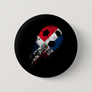 Dominican Republic Soccer Flag Pride Soccer Player 6 Cm Round Badge