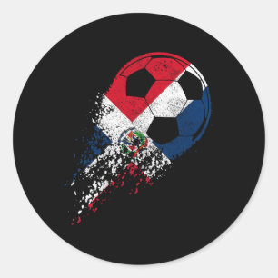 Dominican Republic Soccer Flag Pride Soccer Player Classic Round Sticker