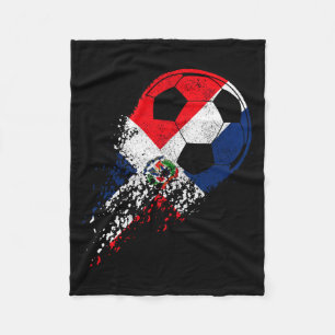 Dominican Republic Soccer Flag Pride Soccer Player Fleece Blanket