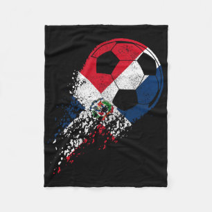 Dominican Republic Soccer Flag Pride Soccer Player Fleece Blanket