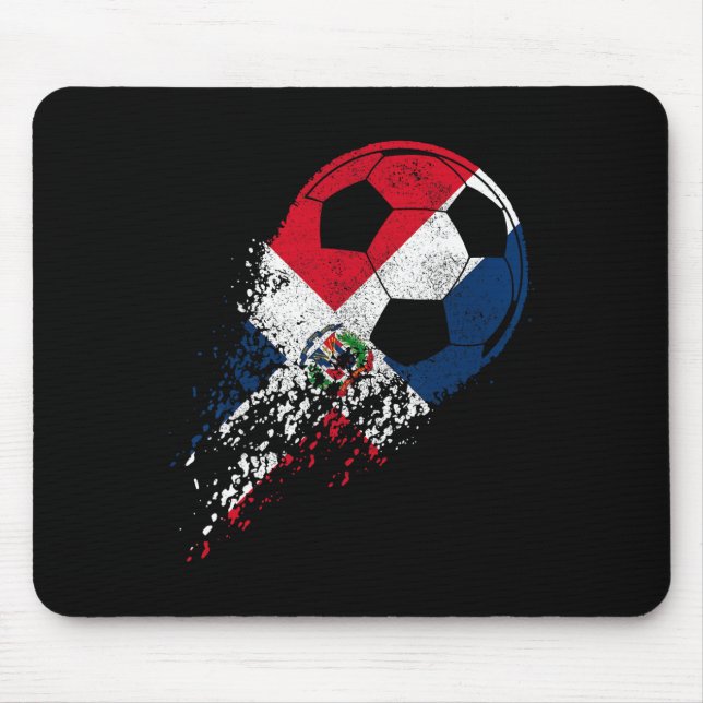 Dominican Republic Soccer Flag Pride Soccer Player Mouse Pad (Front)