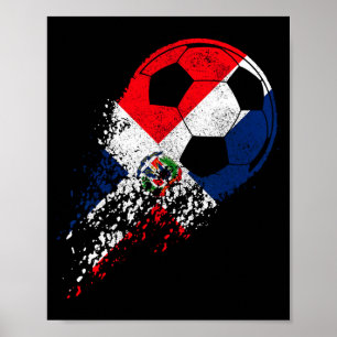 Dominican Republic Soccer Flag Pride Soccer Player Poster