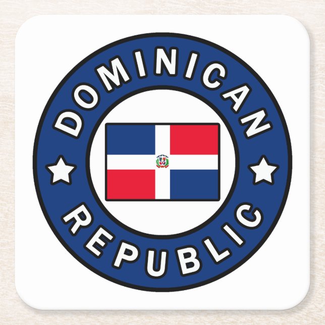 Dominican Republic Square Paper Coaster (Front)