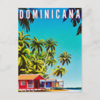 Dominican Republic Travel Poster Postcard