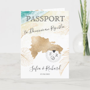 Dominican Republic Wedding Destination Passport Invitation