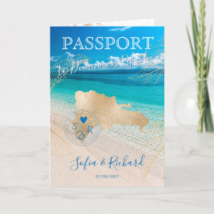 Dominican Republic Wedding Destination Passport Invitation