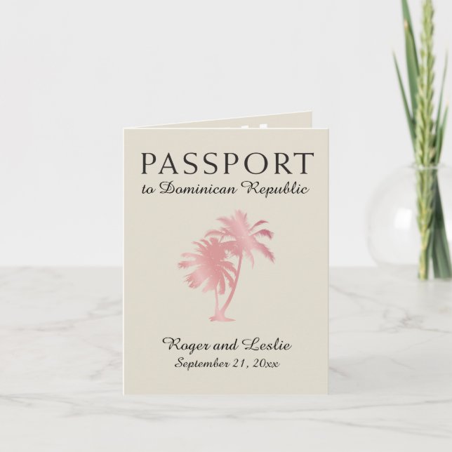 Dominican Republic Wedding Passport Invitation (Front)