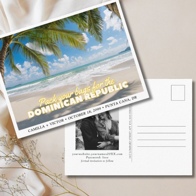 Dominican Republic Wedding Save the Date Postcard (Dominican Republic Save the Date Postcard)