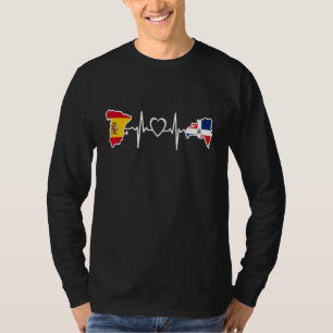 Dominican Spanish Heartbeat Spain Flag Heritage 1 T-Shirt