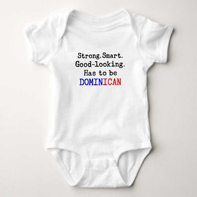 dominican strong baby bodysuit (Front)