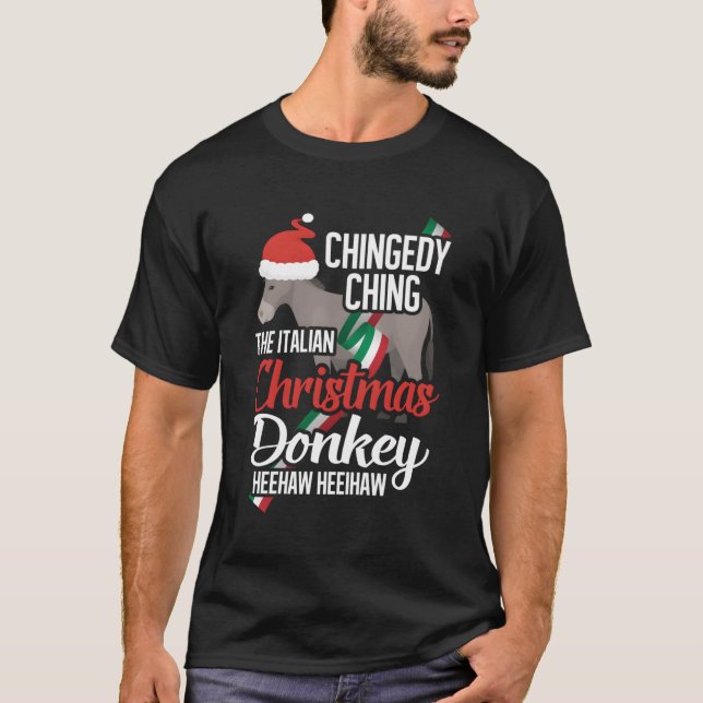 Dominick The Christmas Donkey Italian Christmas Do T-Shirt (Front)