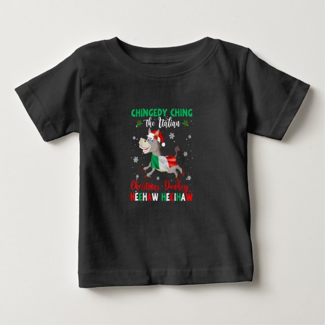 Dominick The Christmas Donkey-Italian Donkey Baby T-Shirt (Front)
