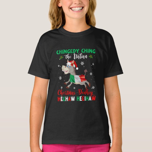 Dominick The Christmas Donkey-Italian Donkey Chris T-Shirt (Front)